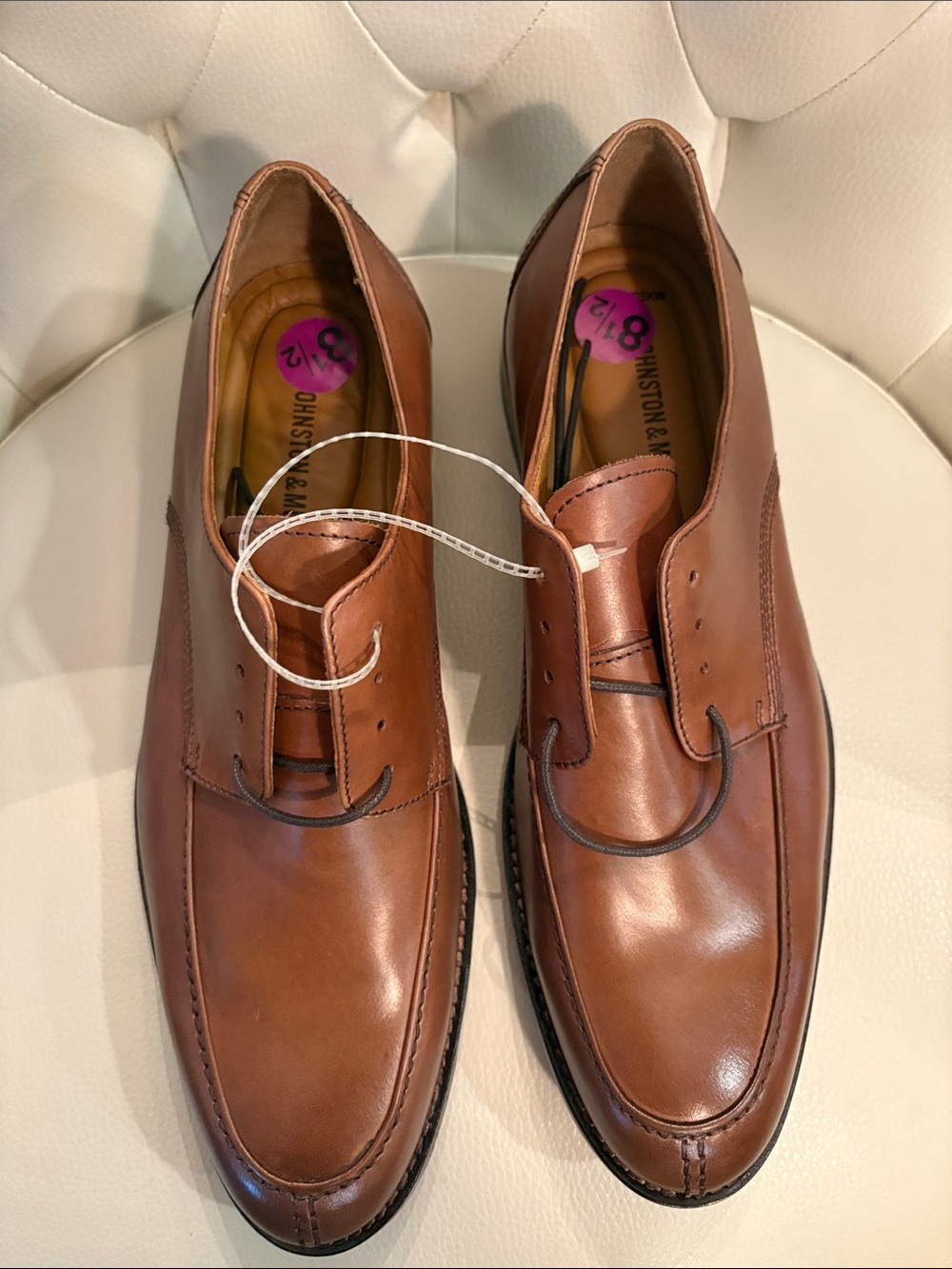 Johnston & Murphy Brown Leather Lace-Up Oxfords